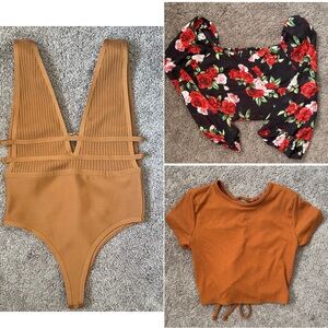 Crop Tops & Bodysuit Set